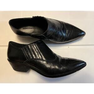 Rebecca Minkoff Koso Black Leather Western Cowboy Ankle Booties Womens Size 6